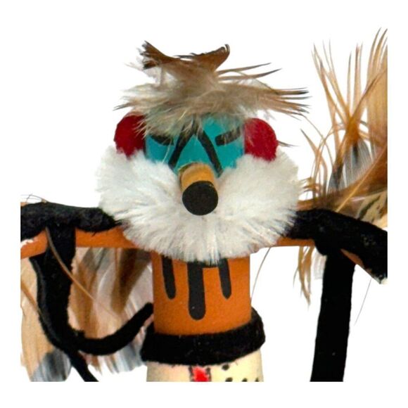 Vintage Hopi Katsina Dancer Native American Kachina Doll With Feathers EAGLE - Picture 3 of 6
